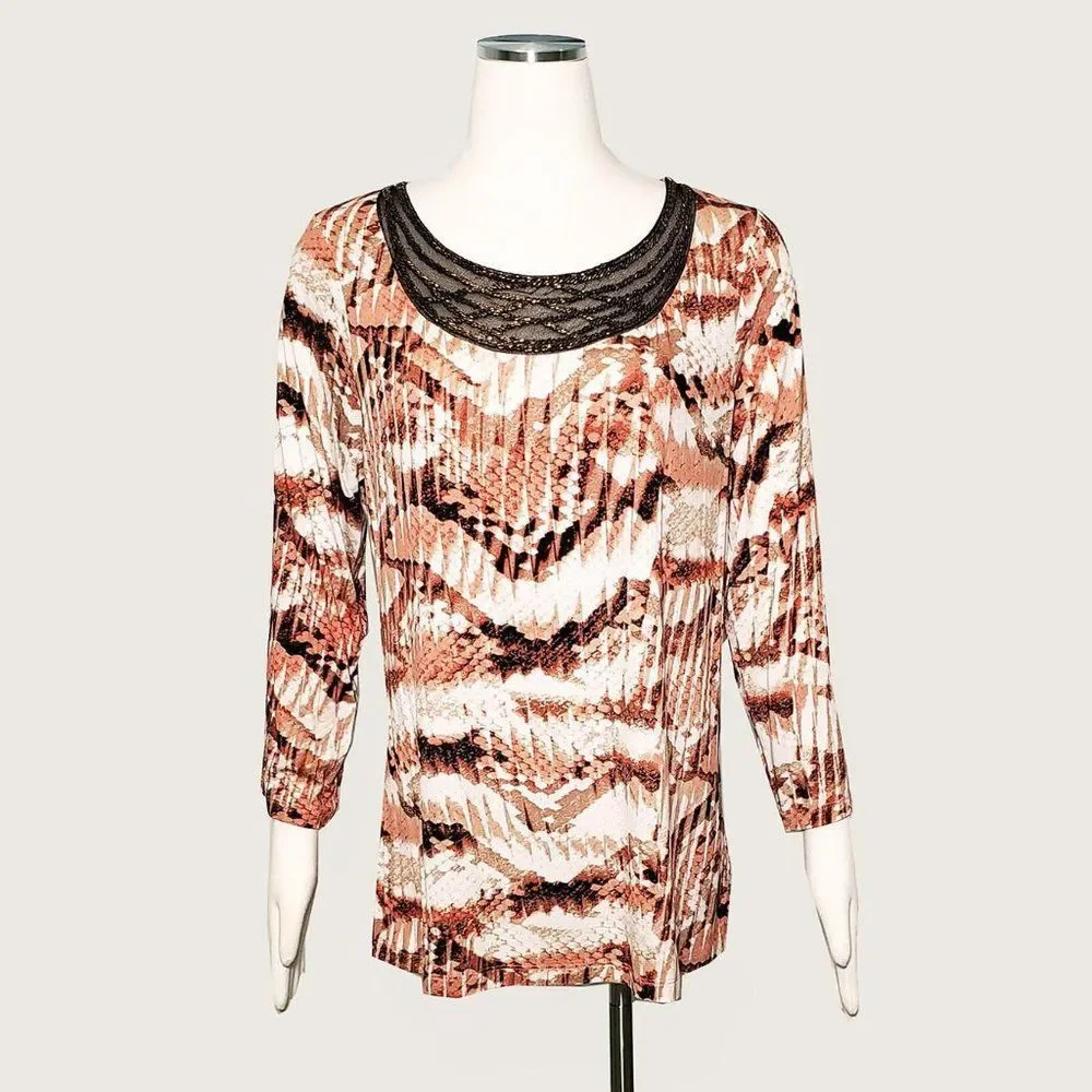 Dana Buchman Beaded Accent Top NWOT - Picture 1 of 8